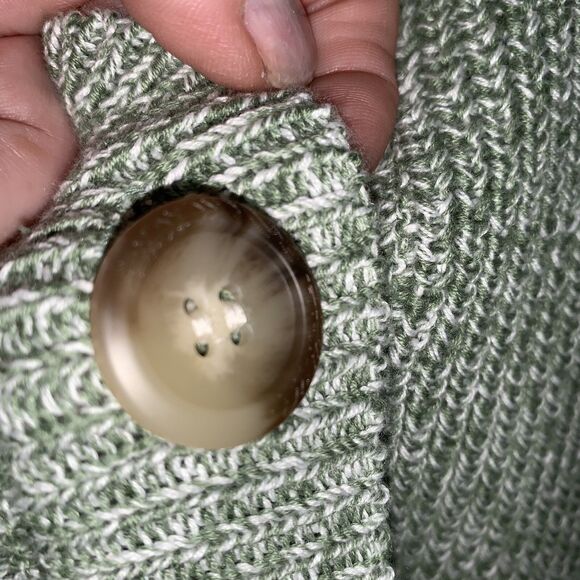 Cardigan Women’s L Heather Green Button Front Collared APPLESSEED'S Grannycore - Picture 4 of 10